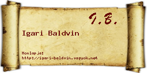 Igari Baldvin névjegykártya
